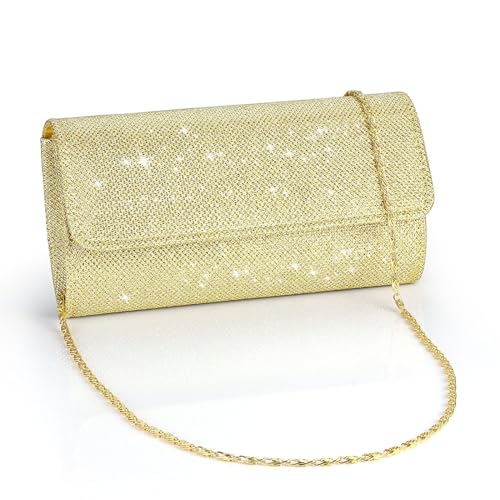 Kettentasche Damen Clutch Glitzer Elegante Envelope Tasche Glitzer