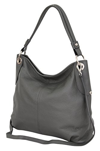 Ambra Moda Damen Echt Ledertasche Handtasche Schultertasche Beutel