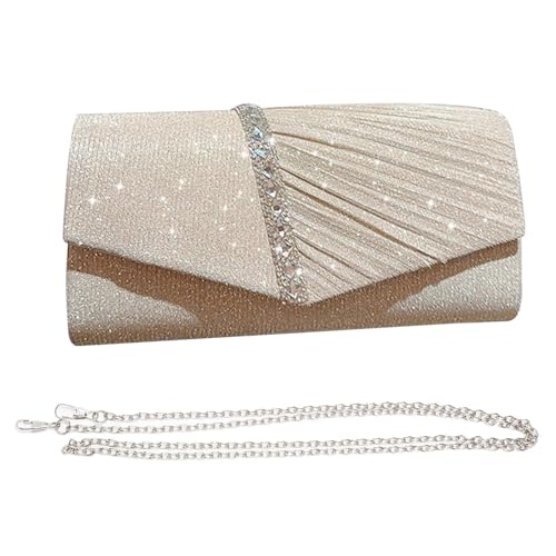 Kbrpey Damen Clutch Elegant Glitzer Abendtasche Mit Kette