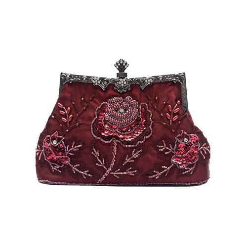 Corios Vintage 1920s Abendtasche Floral Clutch Tasche Damen