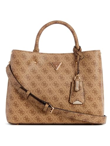 Guess Meridian Ii Girlfriend Satchel Bag Latte Logo