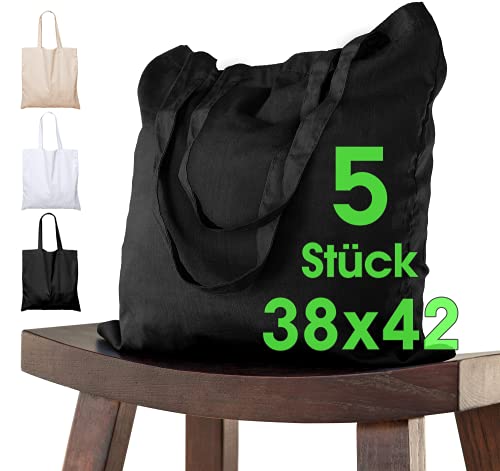 5 St Ck Baumwolltasche 38 X 42 Cm