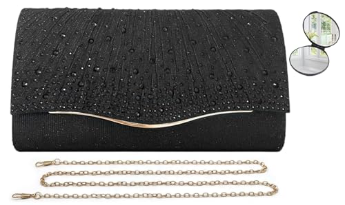 Hkyuechi Clutch Schwarze Damen Niedliche Handtasche Schwarze Kleine