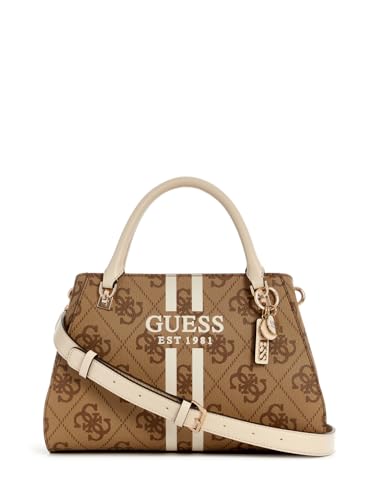 Guess Noelle Ii Luxury Satchel Bag Latte Logo