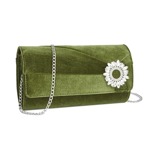 Miss Lulu Clutch Tasche Daman Samt Eleganter Abendtasche