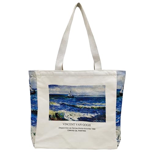 Tibroni Canvas Tote Bag Aesthetic Damen Einkaufstasche Bag