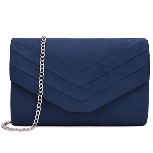 Milisente Damen Clutch Wildleder Handtasche Clutch Umschlag Crossbody
