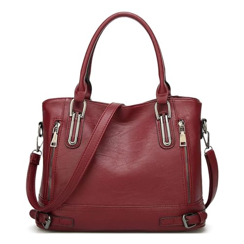 Damen Handtasche Leder Henkeltasche Top Griff Tasche Vintage