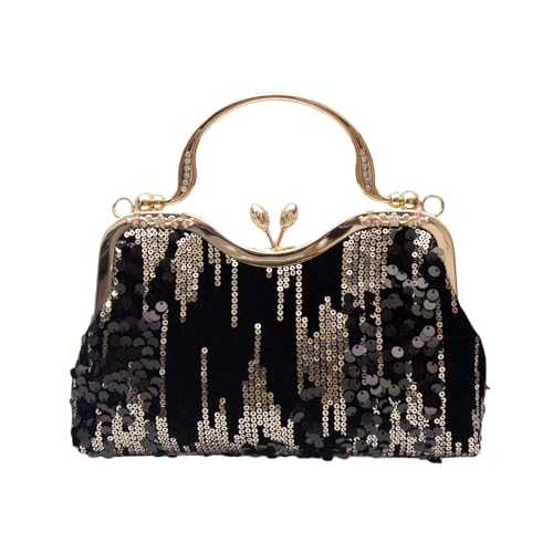 Corios Vintage 1920s Pailletten Abendtasche Damen Samt Clutch
