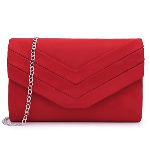 Milisente Damen Clutch Wildleder Abendtasche Hochzeit Tasche Clutch