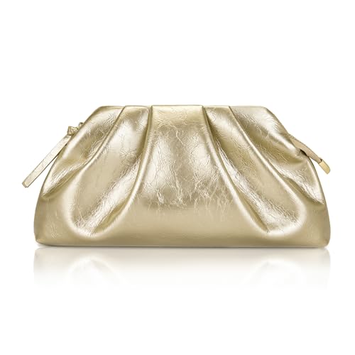Milisente Damen Clutch Cloud Pleated Abendtasche Elegante Tasche
