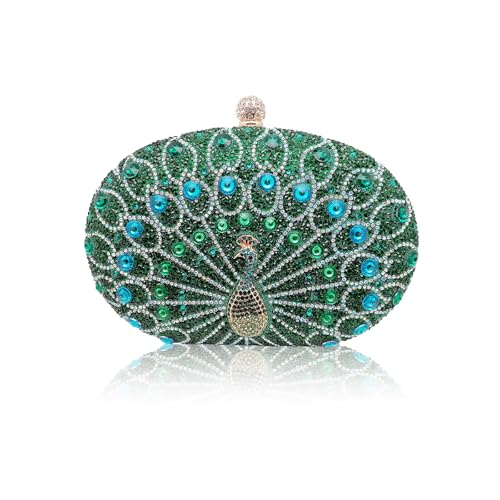 Corios Pfau Abendtasche F R Damen Shiny Strass