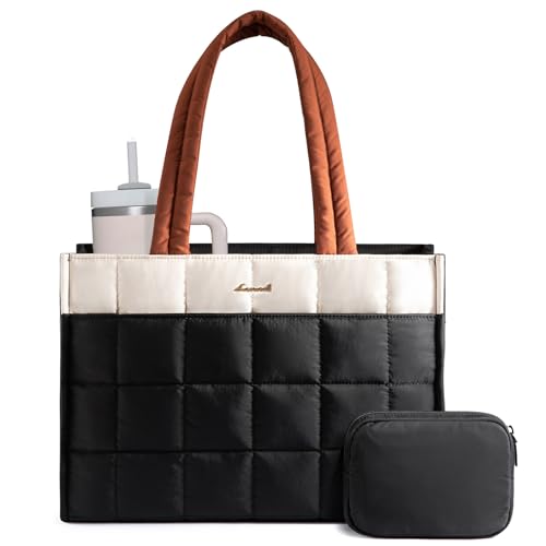 Lovevook Handtasche Damen Shopper Tasche Puffer Laptoptasche 15