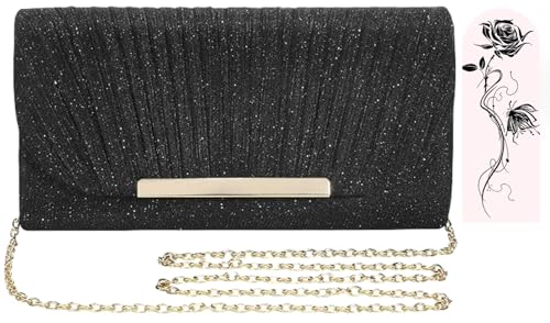 Aryan Clutch Schwarz Handtasche Damen Klein Mit Abendtasche