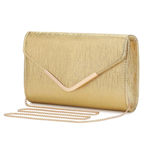 Baigio Clutch Damen Glitzer Abendtasche Gold Handtasche Elegante