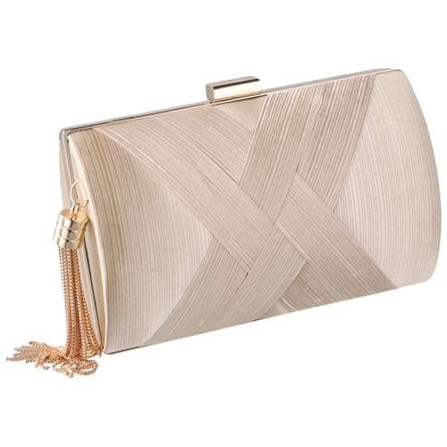 Amexo Damen Clutch Abendtasche Elegante Kettentasche Braut Hochzeit