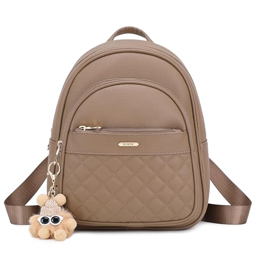 Bagok Mini Rucksack Damen Klein Eleganter Kunstleder Rucksack