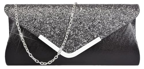 Fioeyr Damen Clutch Mit Glitzer Umschlag Elegante Pailletten
