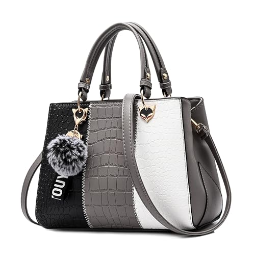 Dirrona Damen Handtasche Pu Leder Handtasche Mit Farbblock