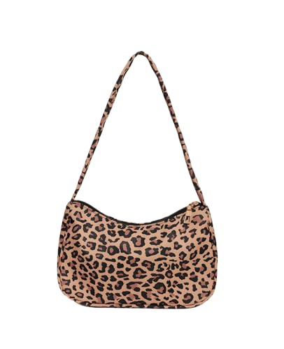 Donvuka Leopardenmuster Halbmond Tasche Damen Nylon Seitentasche Bag