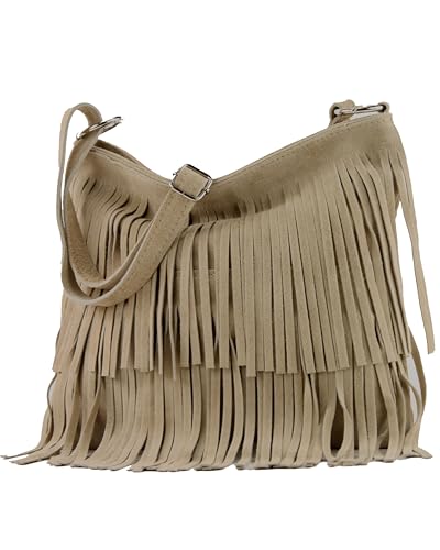 Modamoda De T125 Damen Leder Wildleder Schultertasche Umh