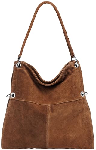 Caspar Gro E Vintage Leder Schultertasche Damen Handtasche