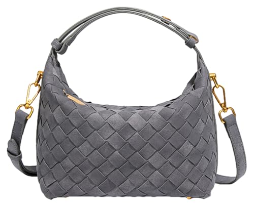 Damen Wildleder Gewebte Tasche Schulter Tote Geldb Rse