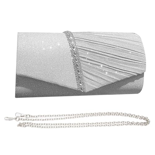 Kbrpey Damen Clutch Elegant Glitzer Abendtasche Mit Kette