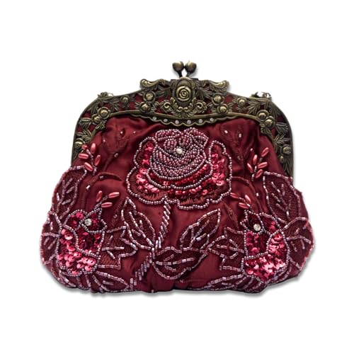 Corios Vintage 1920s Abendtasche Damen Floral Clutch Tasche