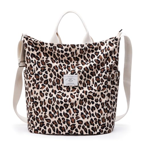 Kalidi Damen Handtasche Cord Shopper Schultertasche Casual Umh