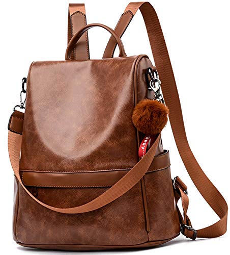 Ecotish Damen Soft Pu Leder Rucksack Handtasche Schultertasche