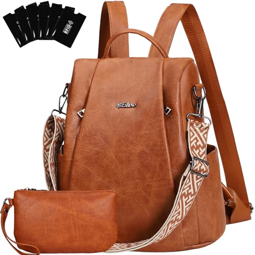 Eshow Rucksack Damen Klein Anti Diebstahl Elegant Cityrucksack