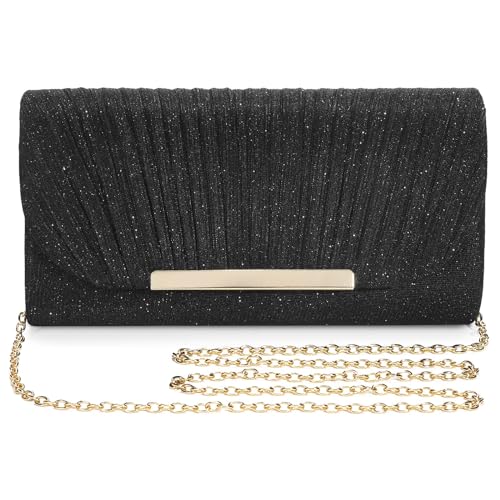 Ubaymax Abendtasche Schwarz Damen Alutches Elegant Kettenabendtasche Modische