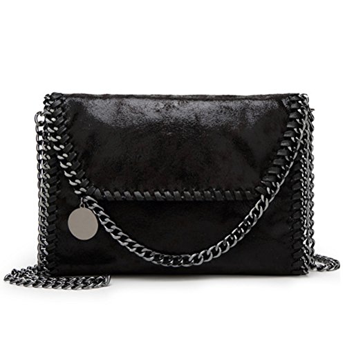 Valleycomfy Damen Handtaschen Clutches Elegante Schultertasche Metallic Kette