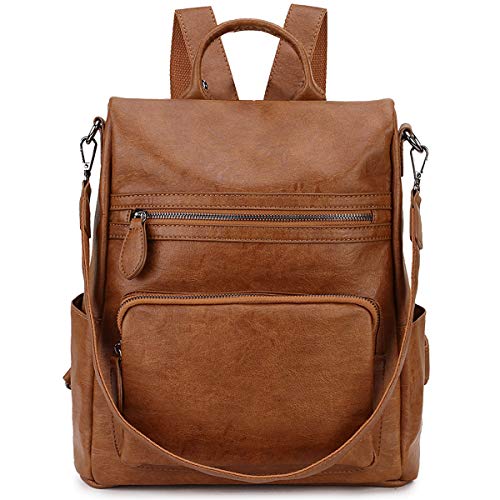 Ravuo Damen Rucksack Leder Anti Diebstahl Rucksackhandtaschen 2