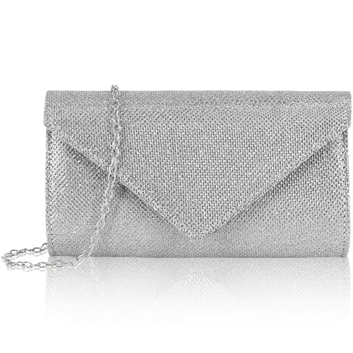 Ahlpo Damen Clutch Glitzer Clutches Abendtasche Brauttasche Cross
