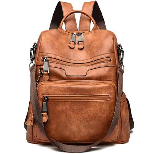 Monitika Damen Rucksack Wasserdicht Pu Leder Schultertaschen Modische