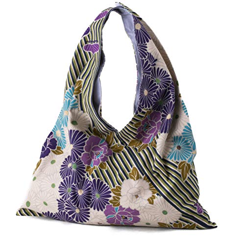 Noren Japanischer Furoshiki Tasche Retro Flower Lila 100