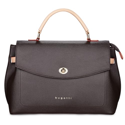Bugatti Ella Stadttasche Kunstleder Tasche Damenhandtasche Schultertasche Braun