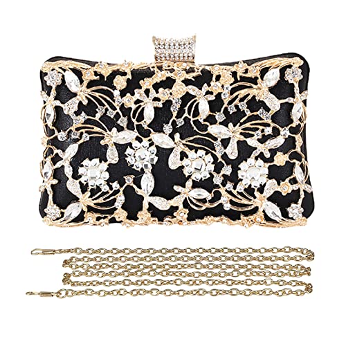 Corios Clutch Damen Strass Luxus Abendtasche Kristall Glitter