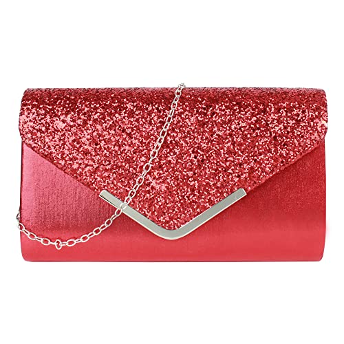 Megauk Damen Clutch Glitzer Elegant Abendtasche Gl Nzend