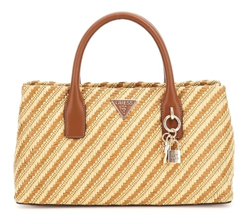 Guess Simona Satchel Bag Natural Cognac