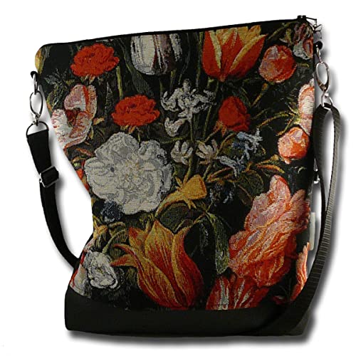 Damentasche Handtasche Mylulabag Bunt Romantisch Rot Gobelin Blumentasche