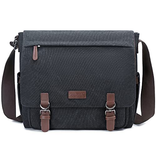 Sunborls Herren Damen Umh Ngetasche Canvas Echtleder Messenger