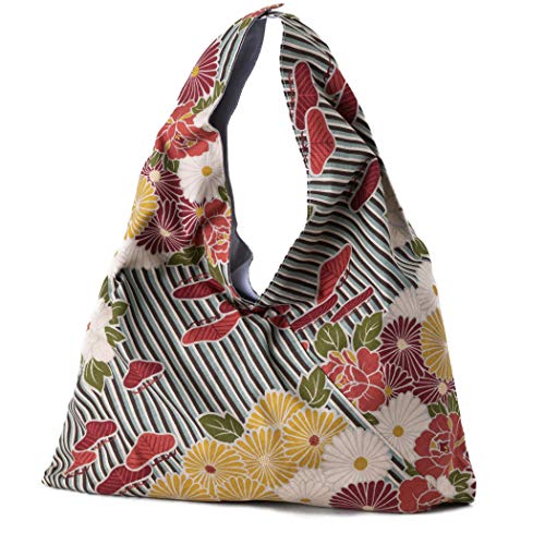 Noren Japanischer Furoshiki Tasche Retro Flower Linie Blau